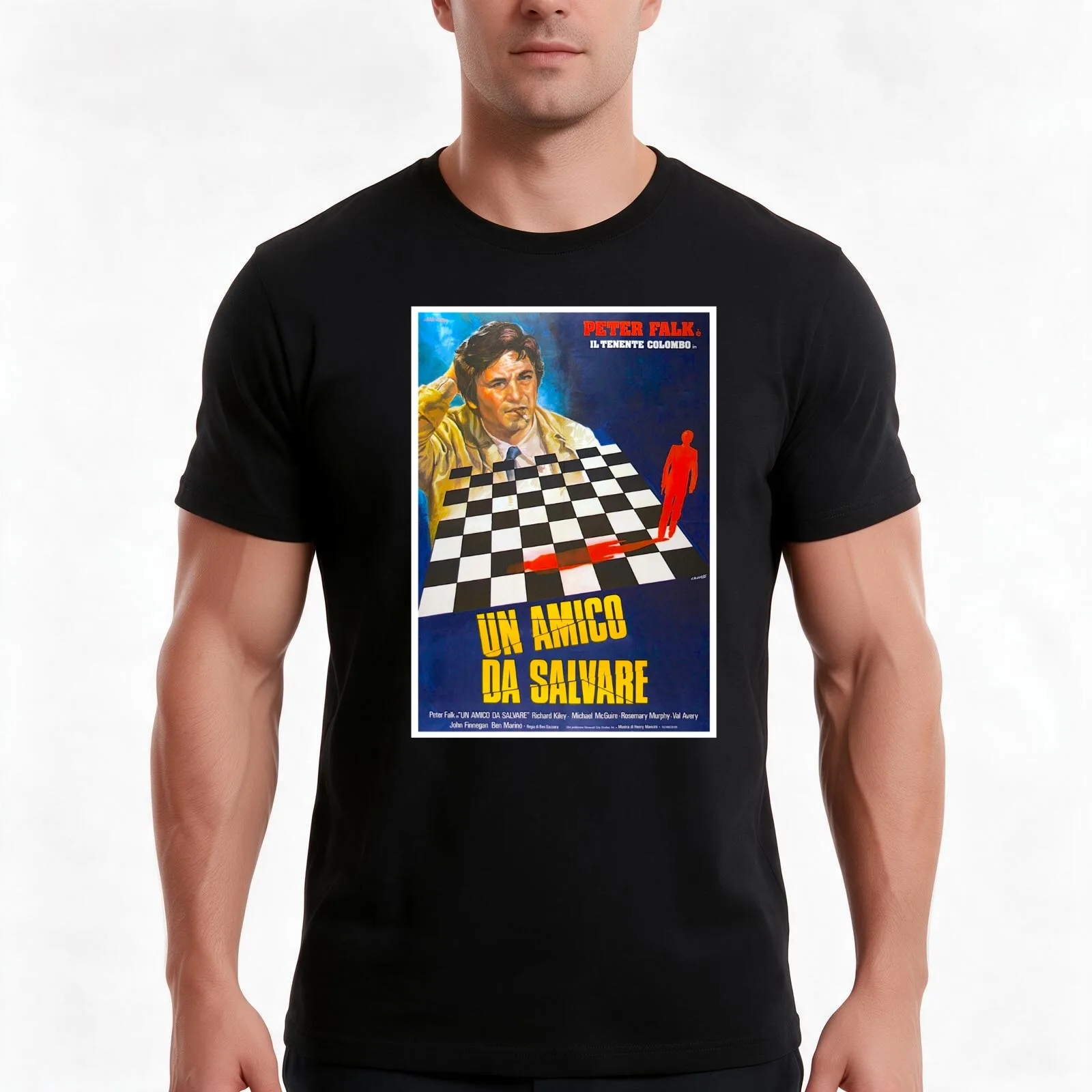 COLUMBO - A Friend in Deed - Vintage Style Italian Poster T-Shirt, Summer Casual Cotton Tee, Oversized Streetwear Tops