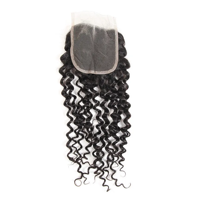 22" 4x4 Lace Closure, krauses, lockiges Echthaar, natürliche Farbe, echtes Echthaar, geeignet für die Herstellung von Perücken zu Hause, zum Schutz der Frisur. – Detail 2