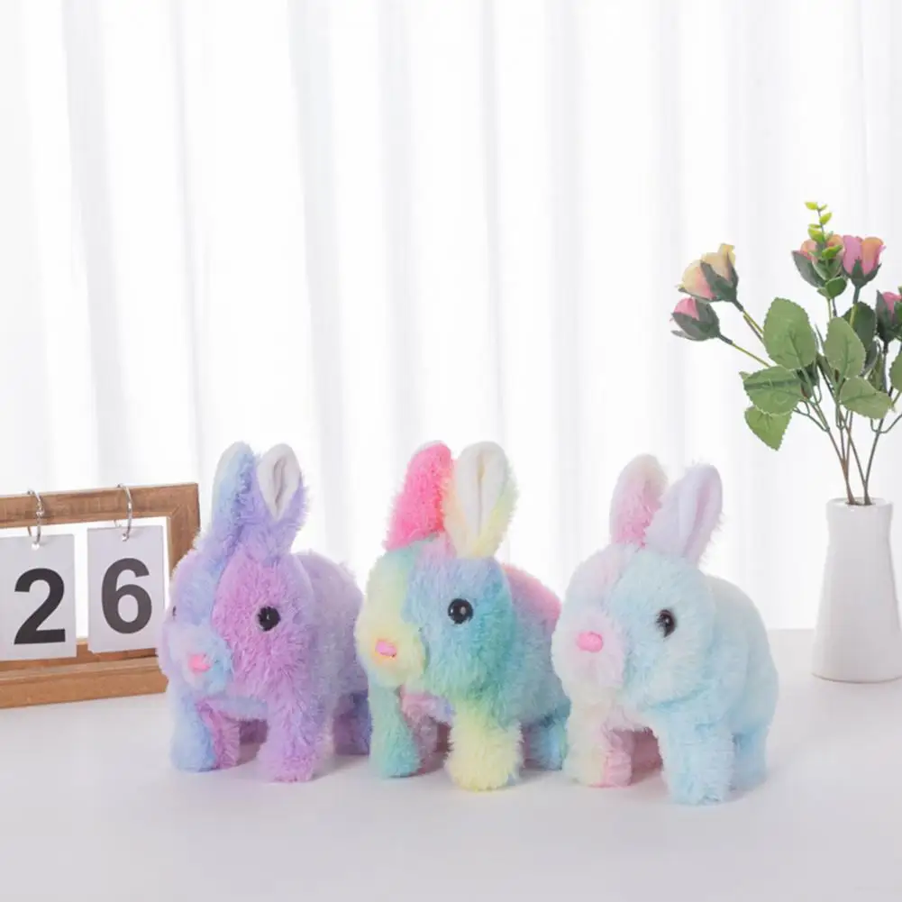 

Electric Rabbit Toy Jumping Bunny Crawling Colorful Bunny Plush Toy Jumping Tail Walking Rabbit Stuffed Doll Kids Birthday Gift