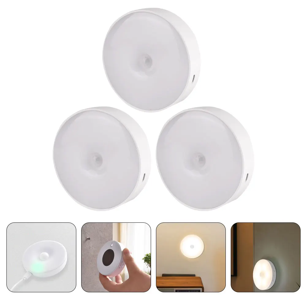 

3pcs Led Body Sensing Night Lamp Auto Induction Sensor Light For Bedroom Corridor Bathroom Wall Cabinet Stairs Decorative