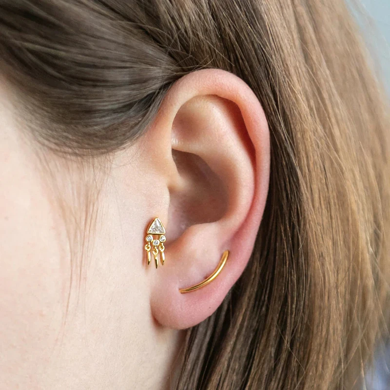 925 Sterling Silver Needle Colorful Crystal Mini Round Stud Earrings for Women 8 Color Crystay Luxury Earrings Fashion Jewelry