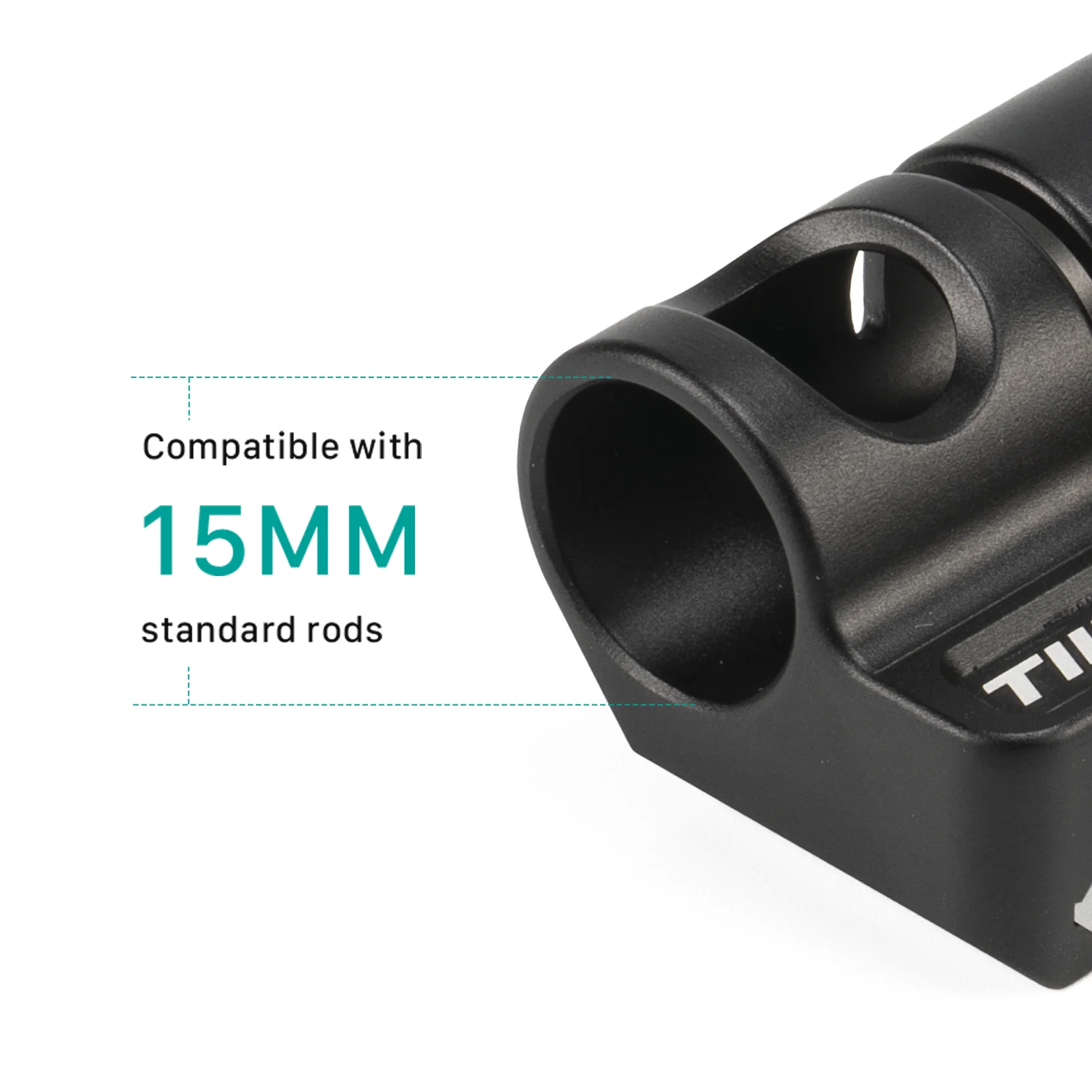 TILTA TA-15RH 15mm Rod Holder to 1/4"-20 Adapter Front Mounted & Side Mounted 15mm Rod Holder to NATO Adapter - Black
