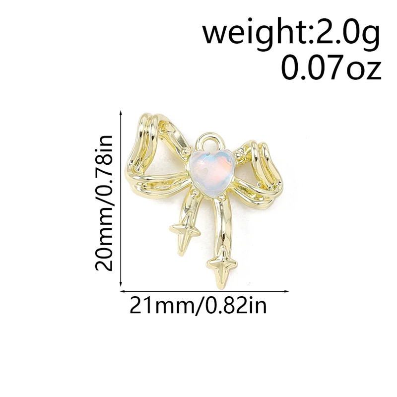 5 قطعة 21x20 مللي متر لطيف كريستال سبيكة Bowknot السحر لصنع المجوهرات أقراط المعلقات القلائد أساور اكسسوارات DIY بها بنفسك الهدايا #6