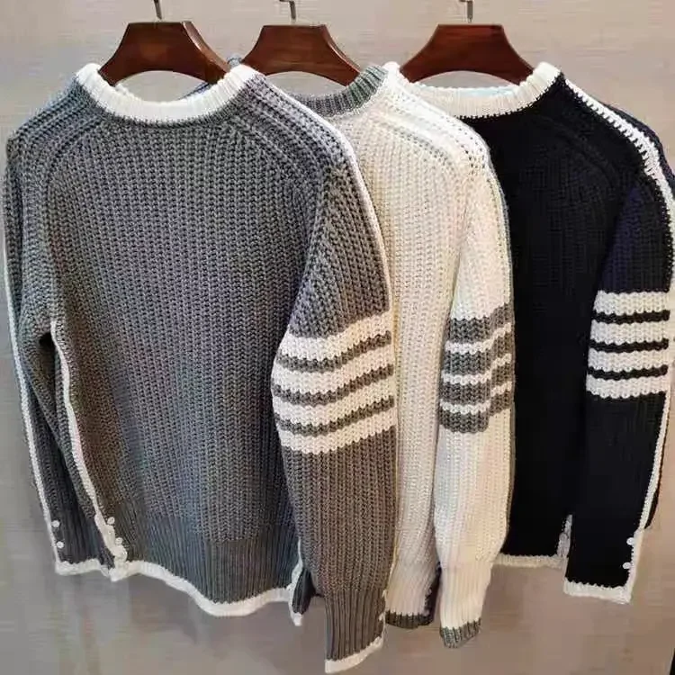 Trendy Hong Kong Style Round Neck Sweater Cardigan Knit Jacket Casual Versatile Pullover For Spring And Autumn