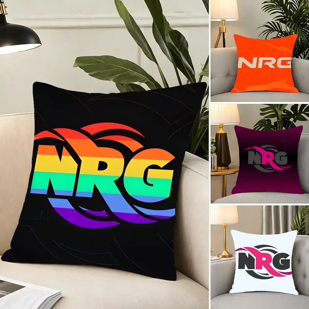 Esports Team Nrg Esports Cushion Cover Portable floor cushion for travel Yoga Minimalist text 2way tricot