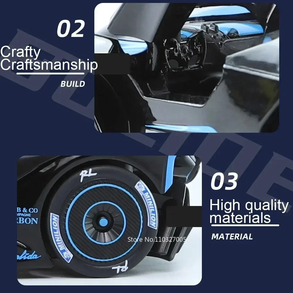 Schaal 1:24 Bolide Tourbillon Model Speelgoed Auto Legering Diecast Voertuig 4-deurs geopend Metalen Body Geluid Licht Trek Auto's Decoratief