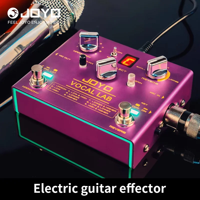 JOYO R-16 Vocal Effects Pedal Reverb Guitar Effector, 9-Position Vocal Harmony, 2 Harmonies to the Maximum