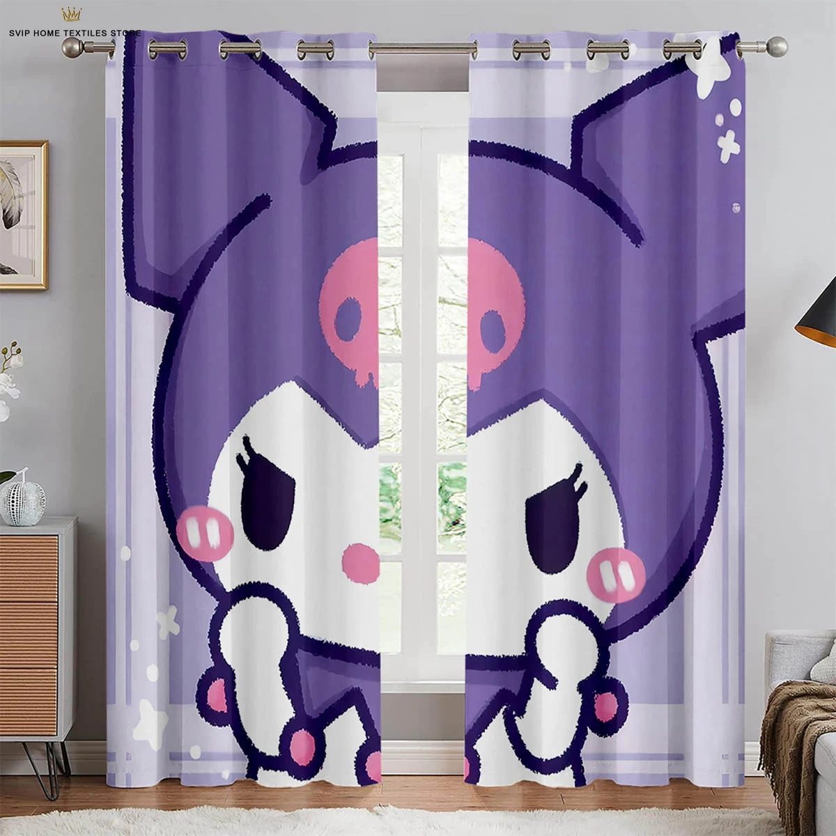 

Cartoon Printed Curtains for Children's Room, Bedroom, Living Room, Study, Blackout, Heat Insulation, 2 Pcs