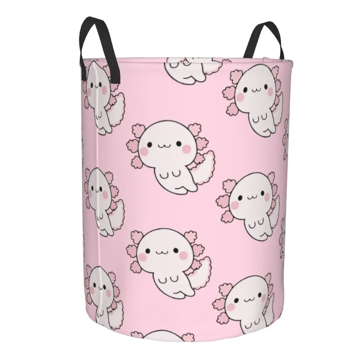 Cute Axolotl Laundry Basket Foldable Salamander Animal Toy Clothes Hamper Storage Bin for Kids Nursery