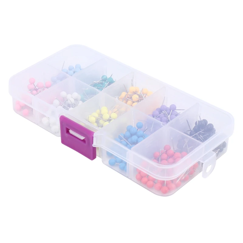 แผนที่ Tacks Push Pins หัวพลาสติกจุด,4มม.,500ชิ้น