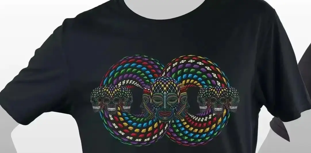 Creative Design Visionary & Psychedelic Totems Graphic Printed T-Shirt. Summer Cotton Short Sleeve O-Neck Mens T Shirt S-3XL