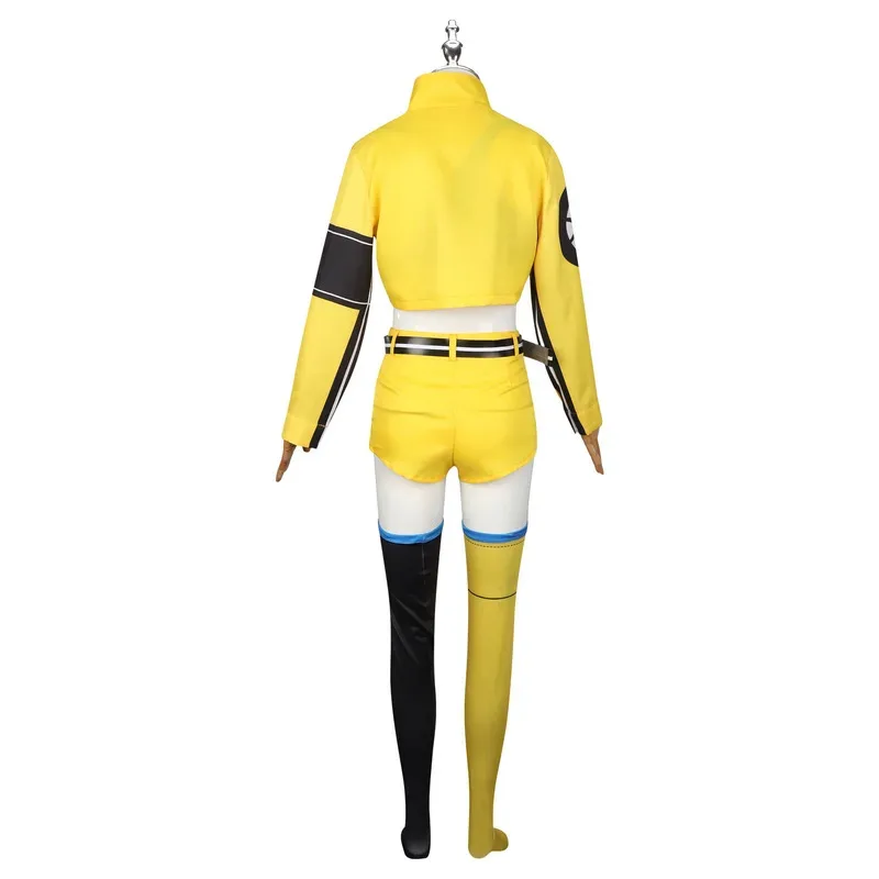 4 шт. Dive 17th Mikkuu Mikuo Anniversary Желтая униформа Косплей Костюм Proje Sek Хэллоуин Вечеринка Топ для девочек Короткий комикс ir;l5