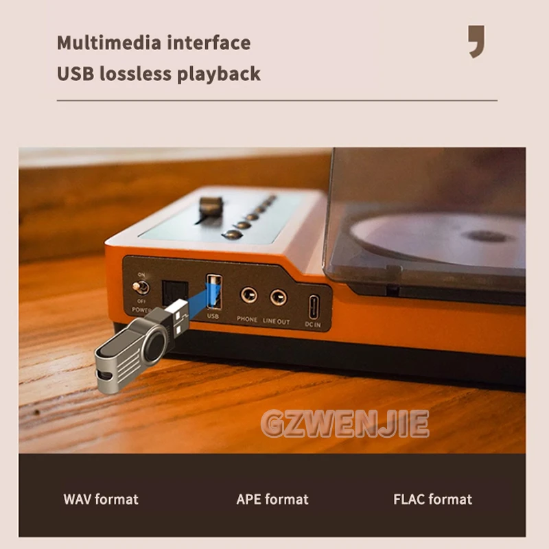 Lossless HIFI CD PlayerWooden BodyBluetooth 5.2High Bass Adjustable EQ SoundPortable USB Audio PlayerInfrared Remote Control