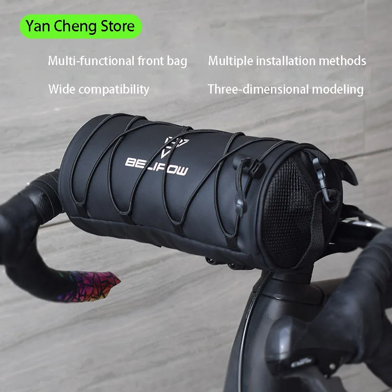 2L 5L Bike Handlebar Bag, Bicycle Front Bag Shoulder Bag Storage Bag with Shoulder Strap for Road Mountain Bike Cycling Travel