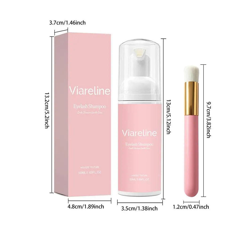 Wimpernreinigungsschaum, sanftes ölfreies Wimpernshampoo, Make-up-Entferner, nicht reizende Augenpflege 50ml – Detail 20