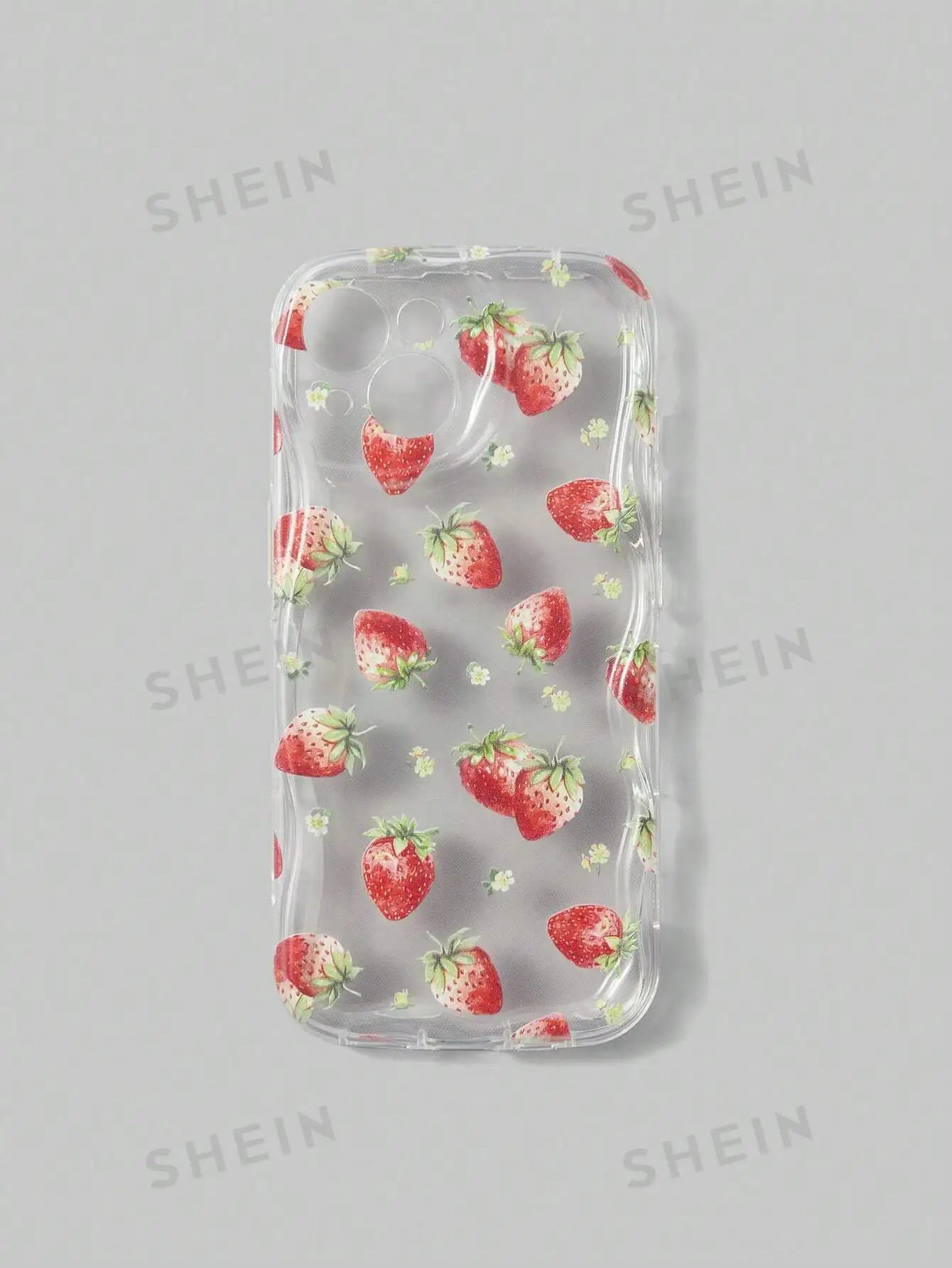 ROMWE Kawaii Full Screen Strawberry Graphic For iPhone 15 Cases iPhone 11 14 13 12 15 16 Pro Max XR Plus 2022 2020 Soft Cover