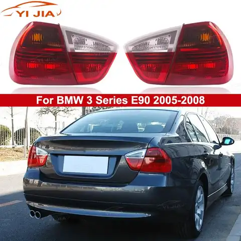 자동차 후미등 커버, BMW 3 시리즈 E90, 318i, 320i, 325i, 328i, 330i, 335i, 2005-2008 용, 후방 브레이크등 후미등 하우징, 전구 없음