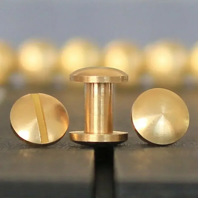 10sets Solid Brass Binding Chicago Screws Nail Stud Rivets for Photo Album Leather Craft Studs Belt Wallet Fasteners