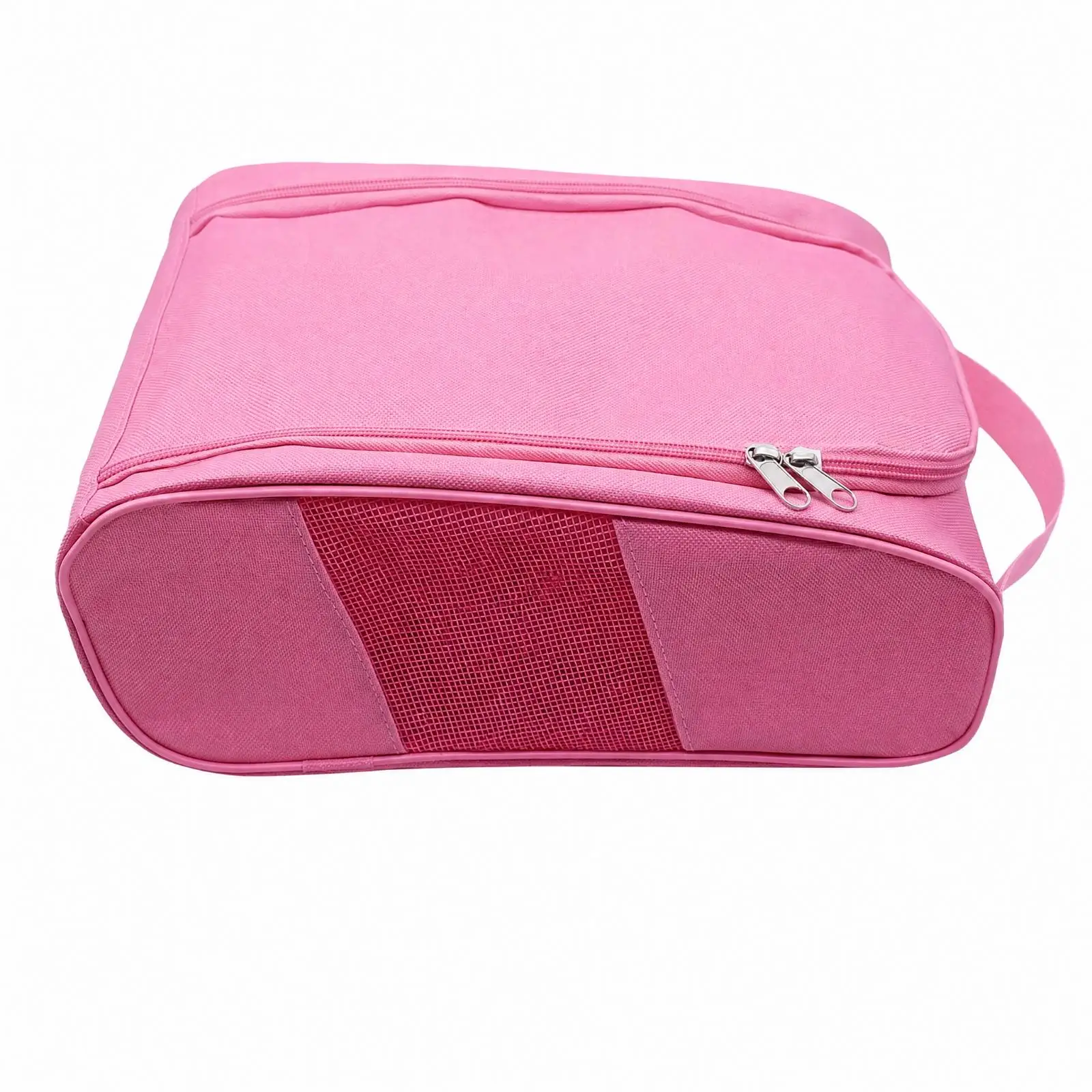 Golf Shoe Pouch with Mesh Side Panels for Airflow PVC Material Bag Fits Lockers Trunks Golf Carts Portable