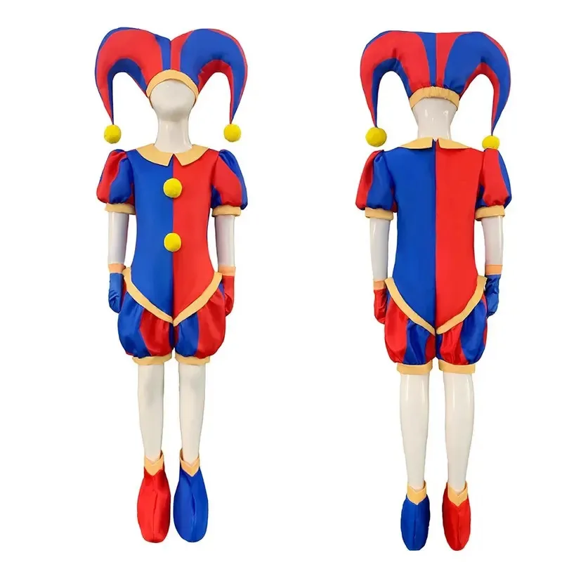 

Anime Clown Funny Cosplay Costume Cartoon Character Cos Jumpsuit Full Set Uniform for Boys Girls Halloween Carnival Outfits
