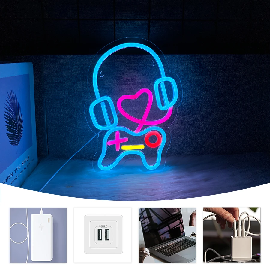 ป้ายไฟ LED รูปหูฟังเกม ใช้สำหร - Party Games Youth บทวิจารณ์และราคา