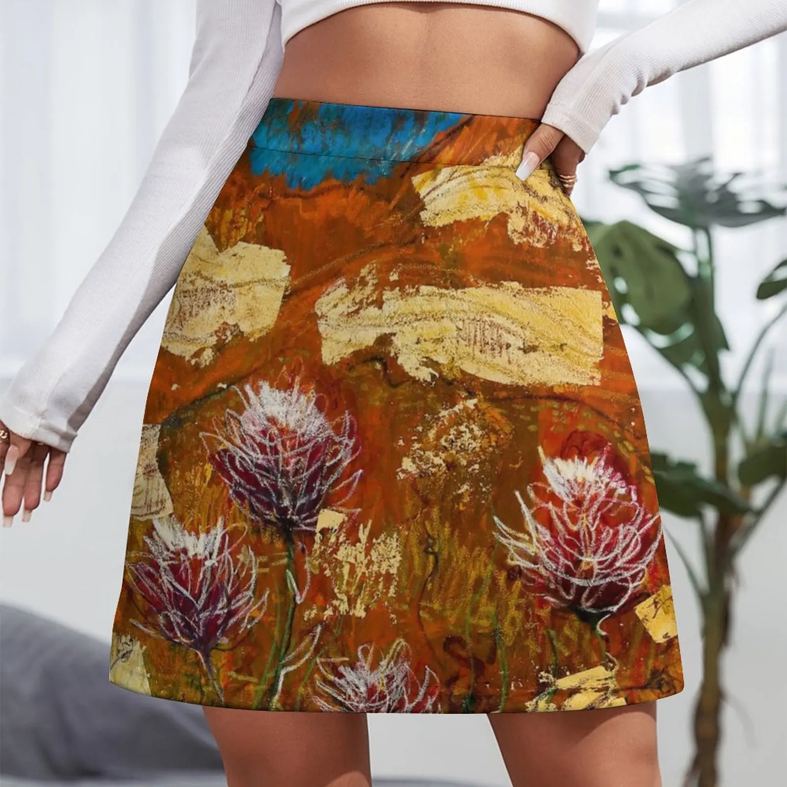 Heartland- unique abstract fine art painting by Lara Bardsley Art Mini Skirt luxury clothes women womans clothing Woman clothing