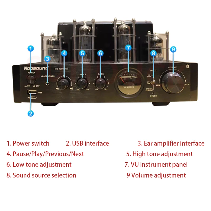 サンバック MS-10D 45 ワット立体ヘッドフォンパワーアンプ HIFi 結合電子管 5.0 Bluetooth アンプデジタルオーディオ