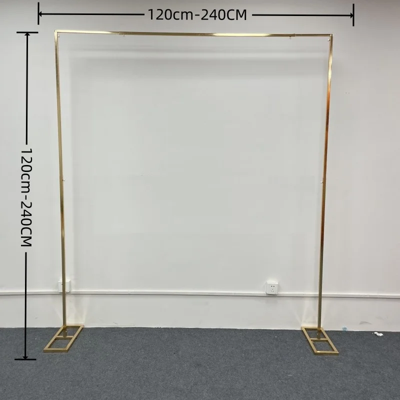 Łuk ślubny pozłacany prostokątny stojak na kwiaty żelazny stojak tło sceny rama dekoracyjne kwiaty sztuczne stoisko