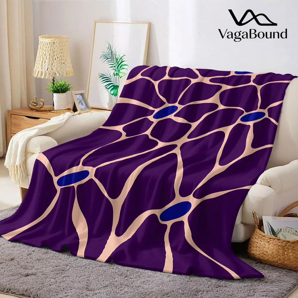 Purple Vein Flannel Blanket Warm Soft Halloween Christmas Decorative Couch Warm Cozy All-Season Gift