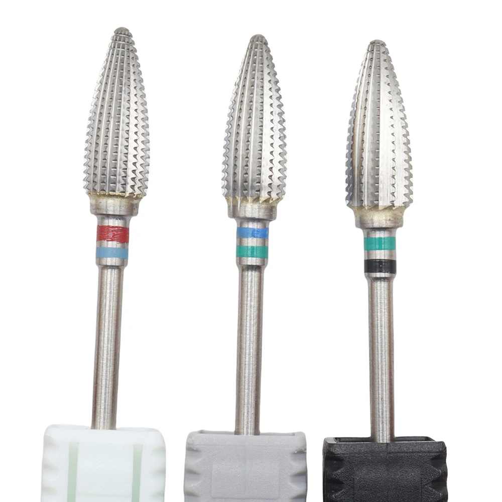 1 Uds. Brocas de acero de tungsteno para uñas, Lima para uñas, taladro eléctrico, taladros para manicura y pedicura, accesorio, herramientas acrílicas para uñas Smoot