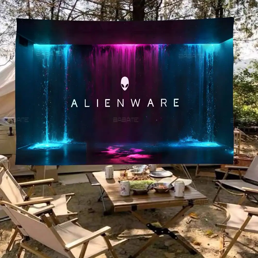 Dell Alienware الرسوم المتحركة ألعاب الكمبيوتر DIY العلم لمجموعة الأسرة صور غرفة المعيشة ديكور المنزل النوم جدار ديكور فني راية #3