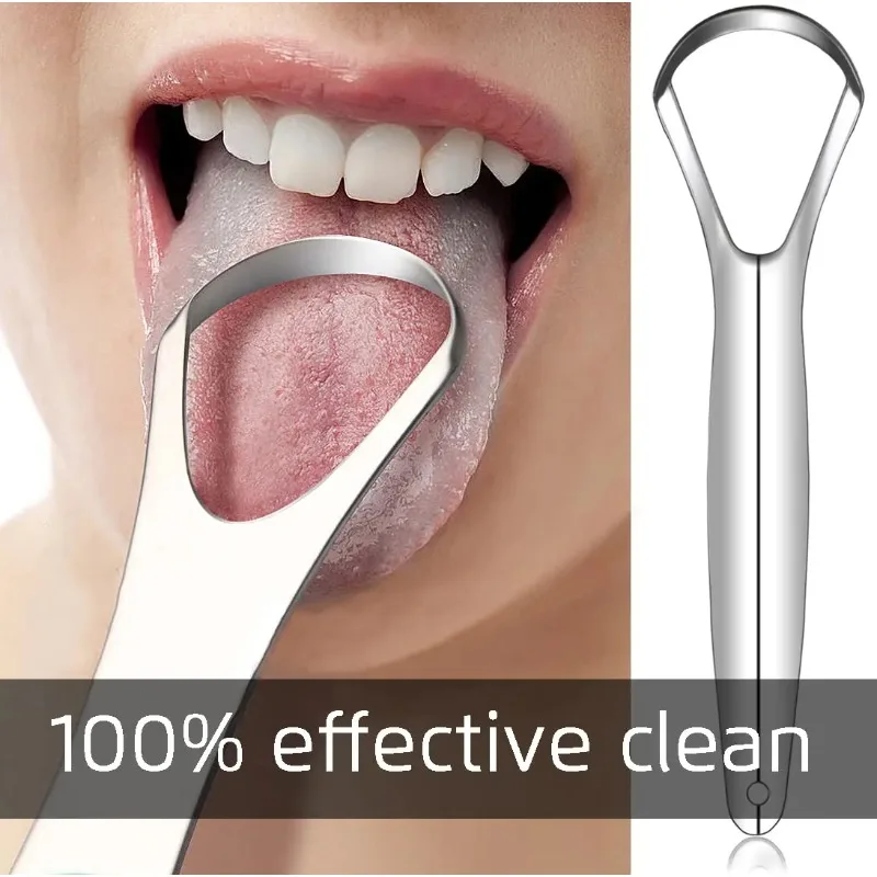 Raspador de lengua de acero inoxidable, limpiador de lengua profesional para eliminar el revestimiento de la lengua, herramienta de cuidado bucal, 3 uds.