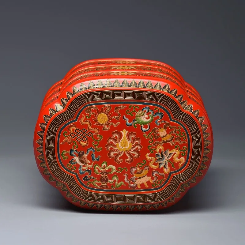 lobular red sandalwood storage box, mortise and tenon craft begonia layer box, Chinese jewelry box
