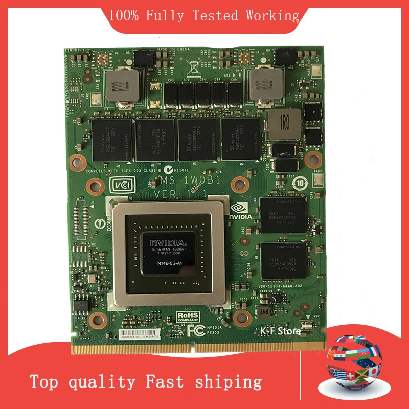 GTX 770M GTX770M 3G N14E-GS-A1 Graphic Card For DELL M15X M18X M6600 M17X Display Video Card GPU Replacement