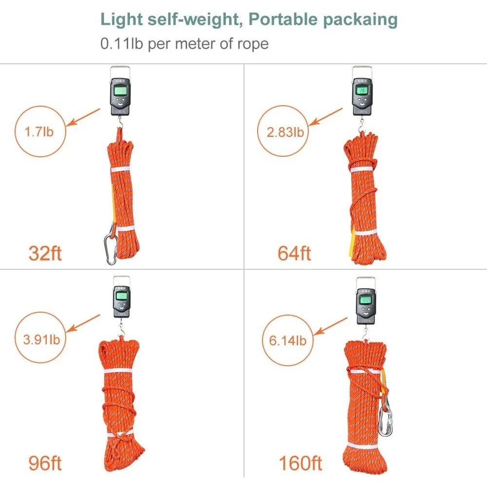 CQOutdoor クライミングロープ 静的ロッククライミングロープ エスケープロープ アイスクライミング用具 消防救助パラシュート