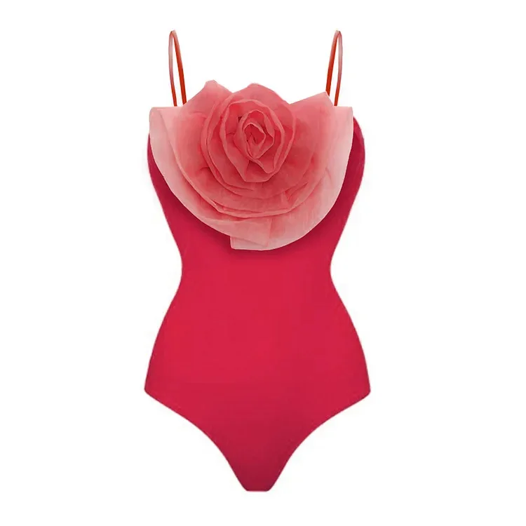 2025 3D Flower One Piece Swimsuit With Cover Up Sexy Swimwear Women Off Shoulder Swim Suits  Bathsuit Belt Bodysuit Beachwear