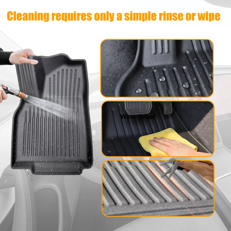 For 2025-2026 Model Y Juniper Standard Edition 7PCS TPE Floor Liners Custom Fit Seat Backrest & Trunk Mats All Weather Waterproof Anti-Slip Odorless view 8