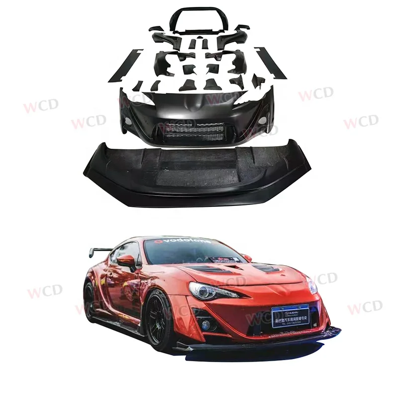 

For Toyota Gt86 Subaru Wide BodyKit BRZ FPR Front Bumper Lip Spoiler Fender Side Skirts Rear Bumper Diffuser Spoiler VRS Style