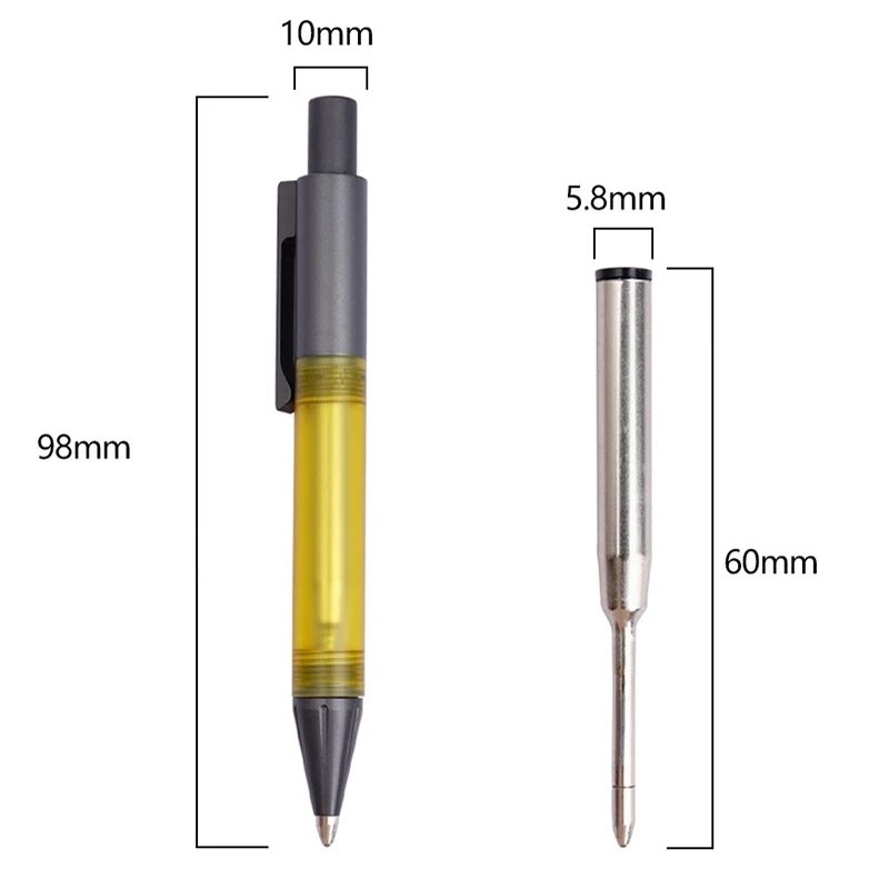 Mini Titanium Alloy PEI Pocket Pen Portable Decompression Press Pen Business Signature Ballpoint Pen