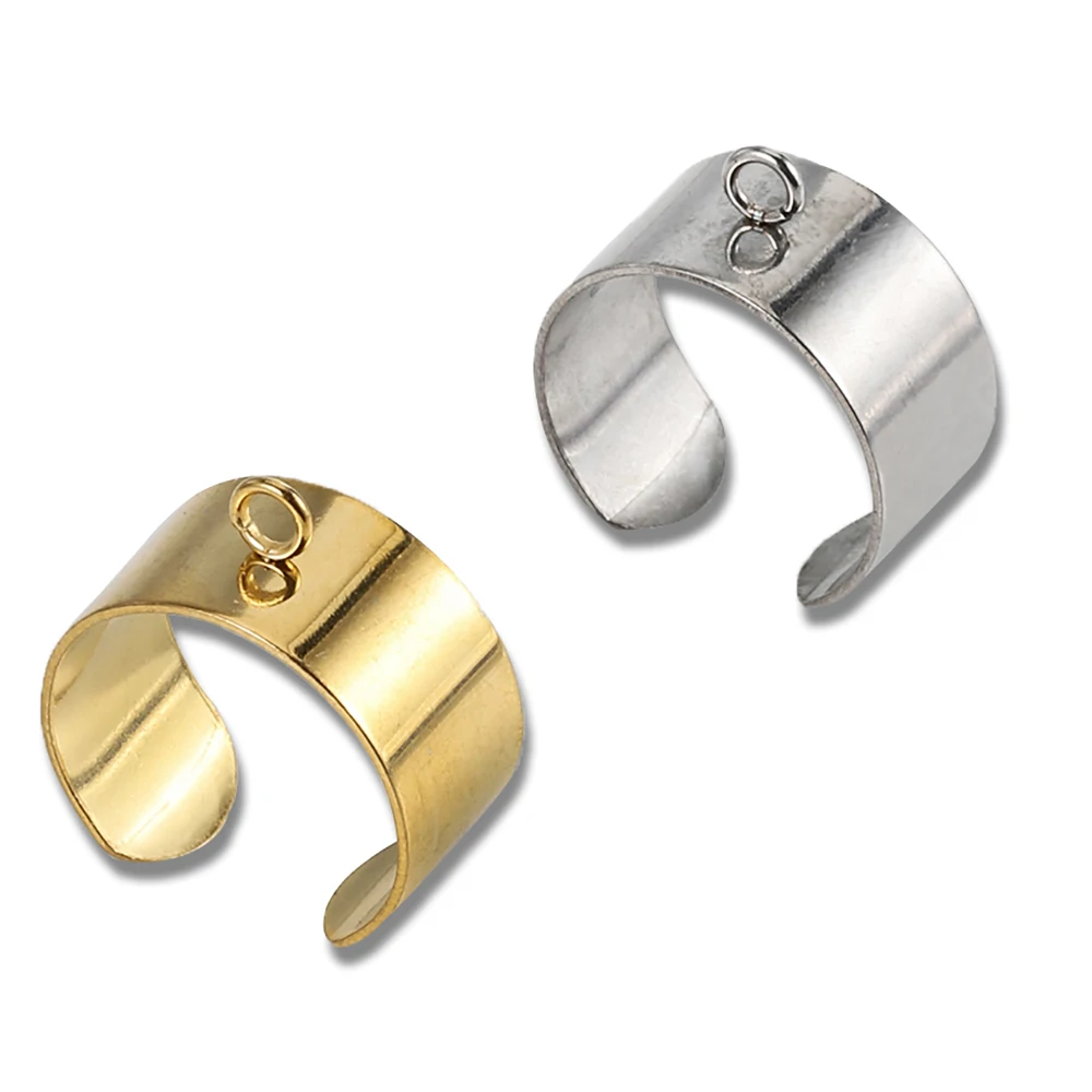 10 sztuk 6mm/10mm otwarte pierścienie ze stali nierdzewnej srebrny złoty kolor w kształcie litery U z otwartą pętlą do tworzenia biżuterii DIY akcesoria do kolczyków