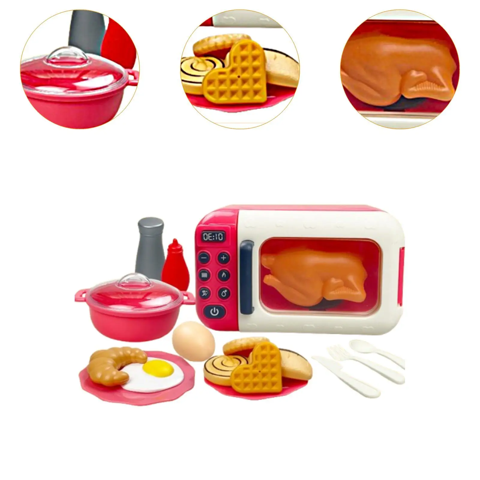 17x أطفال التظاهر اللعب الميكروويف أواني الطبخ هدايا التعلم ديكور تفاعلي اكسسوارات المطبخ لهدايا عيد الميلاد
