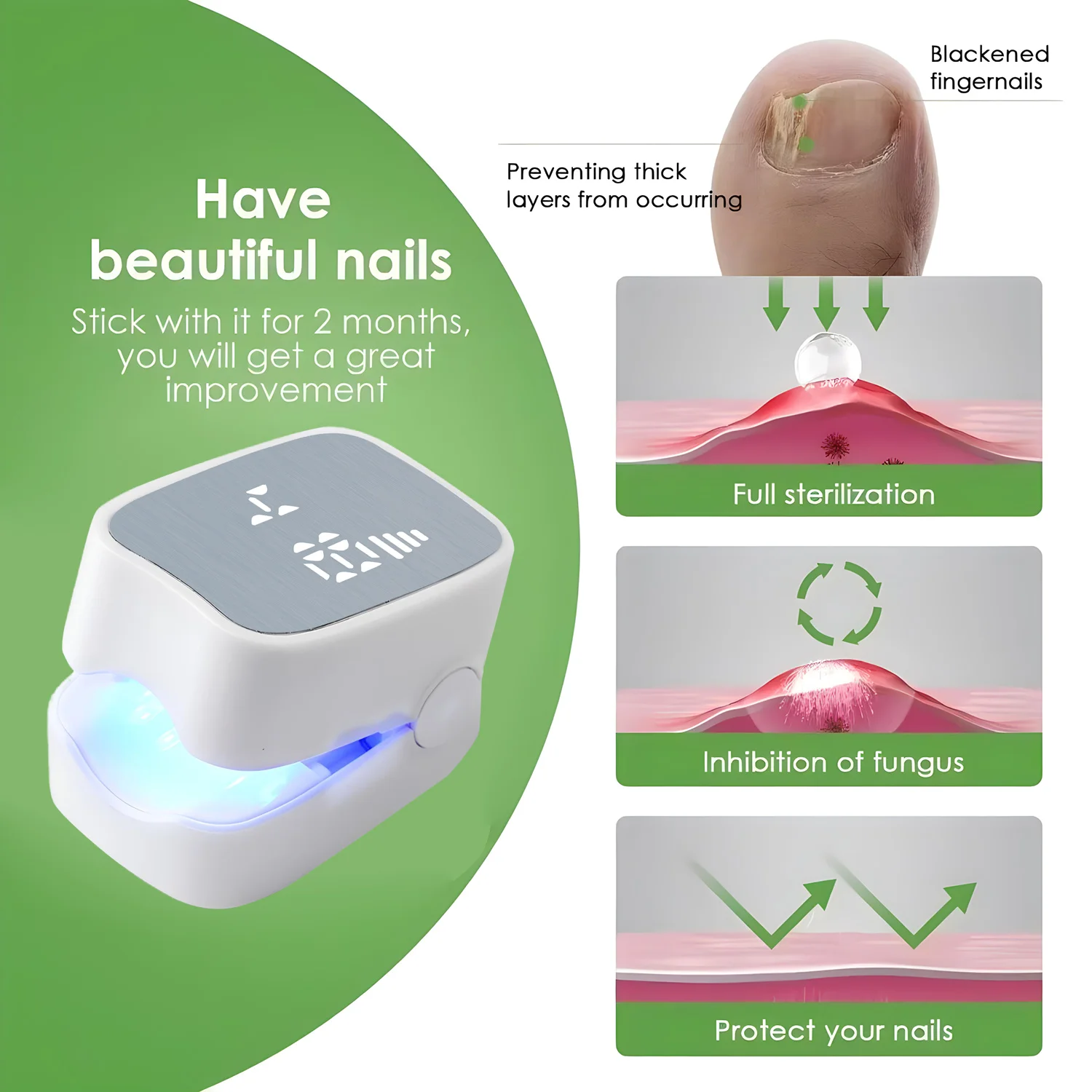 1PCS Onychomycosis instrument Portable Nail Fungus Therapy Laser Device Repair Toenail Fingernail Anti Fungal Tools USB Charge