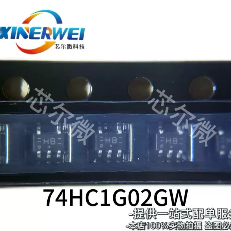 10-100pcs original 74HC1G02GW SOT353 silk screened HB HE chip 74HC1G08GW HB logic chip