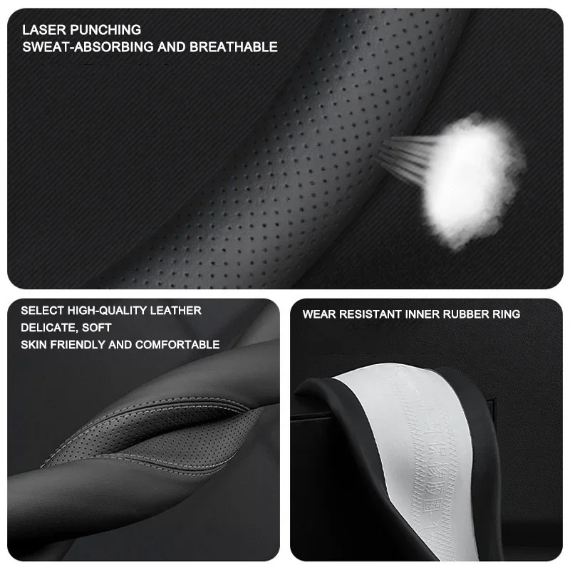 Car Steering Wheel Cover for BYD Song PLUS DMI Pro 2019 - 2025 Ultra-thin Anti Slip Wear-resistant Auto Decoration Accessorie
