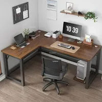 Creative Corner Computer Desks Double Table Internet Cafe Gaming Desk European Office Furniture Home Bedroom Wooden Study Table