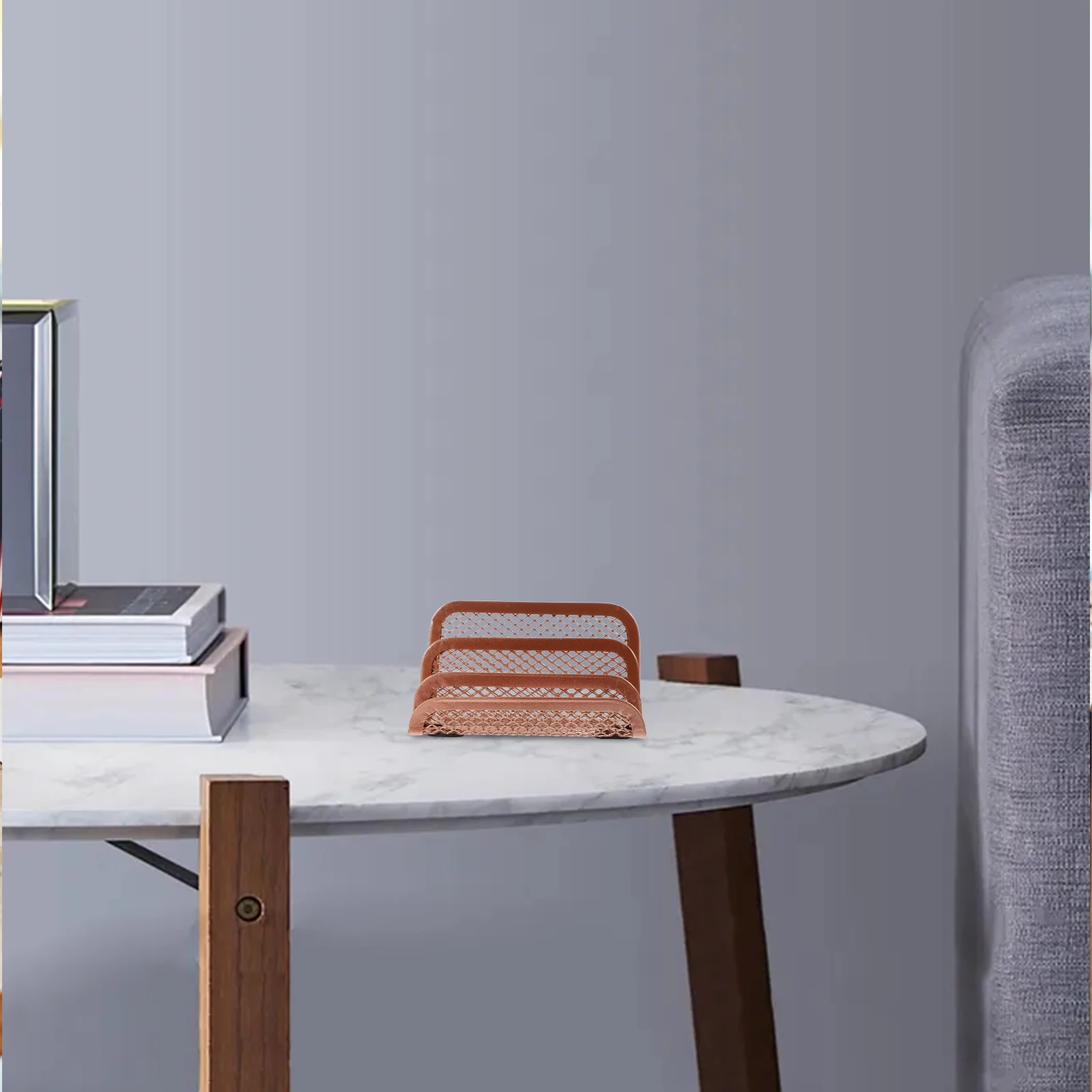 Metal Information Rack Decorative Book Holder Magazine Storage Office Accessories Desktop File Organizer Folder Box