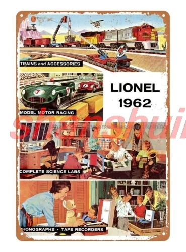 SHANSHUI railway locomotive Lionel train 1962 metal tin sign room wall art 1pc