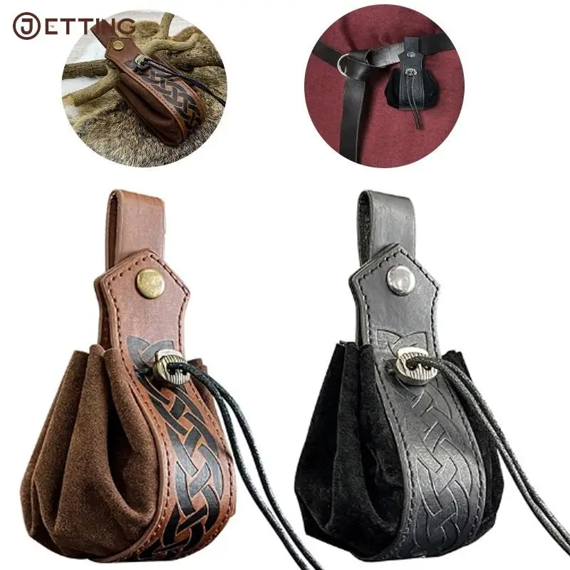 

1Pc Mini Bag Coins Retro Bag Pouch Men Medieval Viking Women Cosplay Costume Outdoor Hiking Waist Bags Accessories