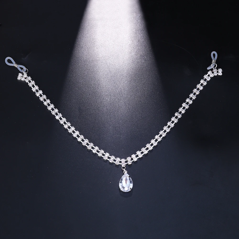 Rave Water Drop Pendant Crystal Nipple Chain Jewelry For Women Non Piercing Sexy Rhinestone Body Chain Bikini Festival Outfit