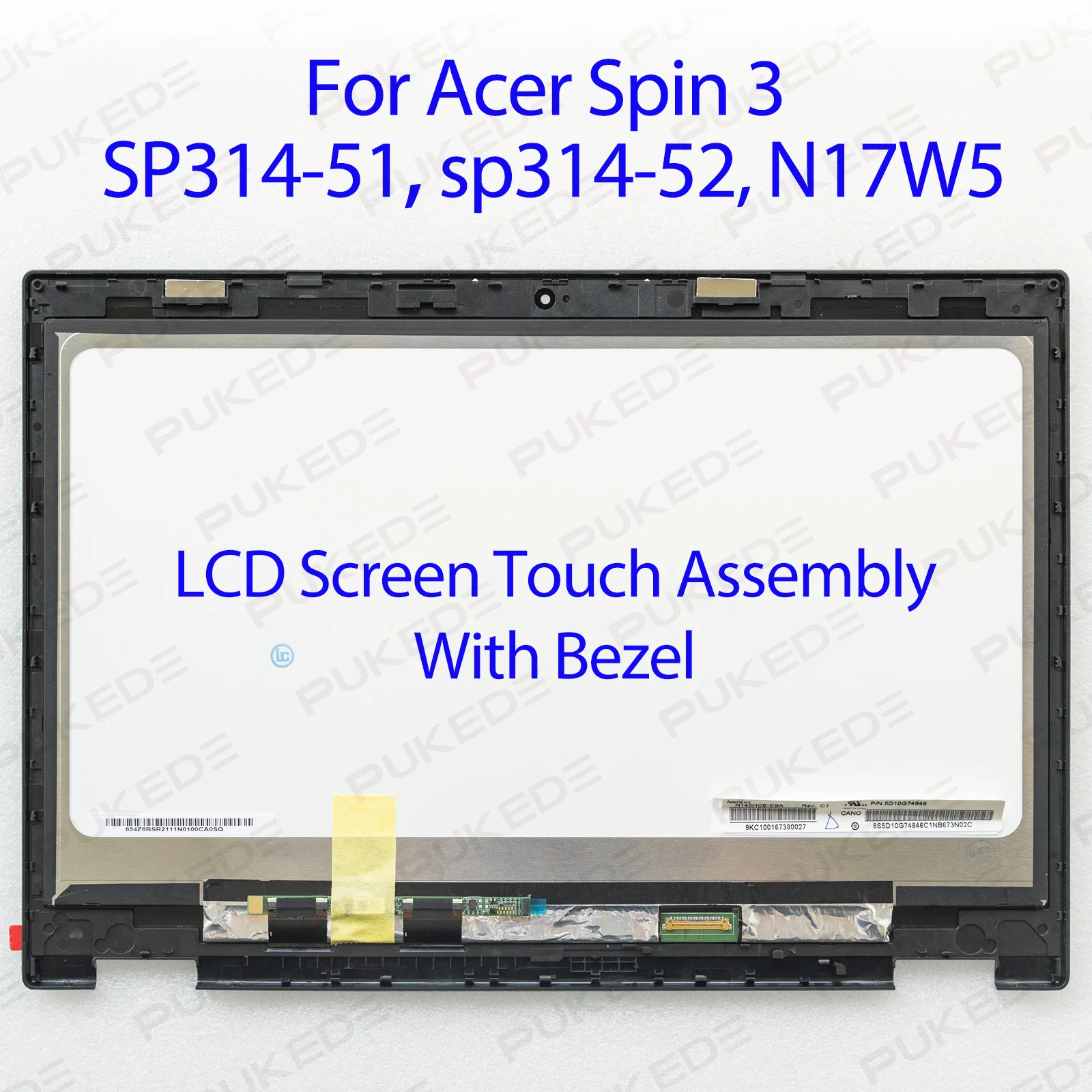 14.0'' Laptop LCD Screen Touch Digitizer Assembly for Acer Spin 3 SP314-51 sp314-52 N17W5 FHD 1920x1080